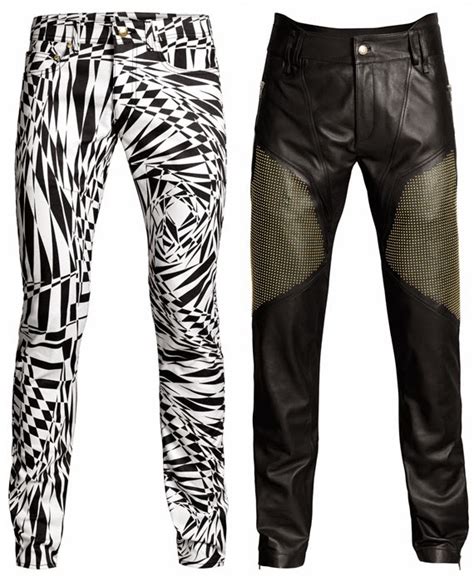 versace mens leather pants|versace track pants.